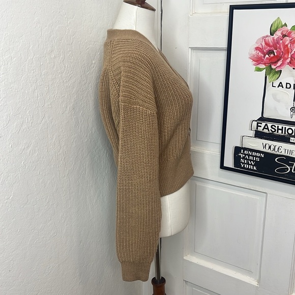 Aritzia Babaton Canbera Light Brown Merino Wool Cardigan Size XS - Picture 4 of 10